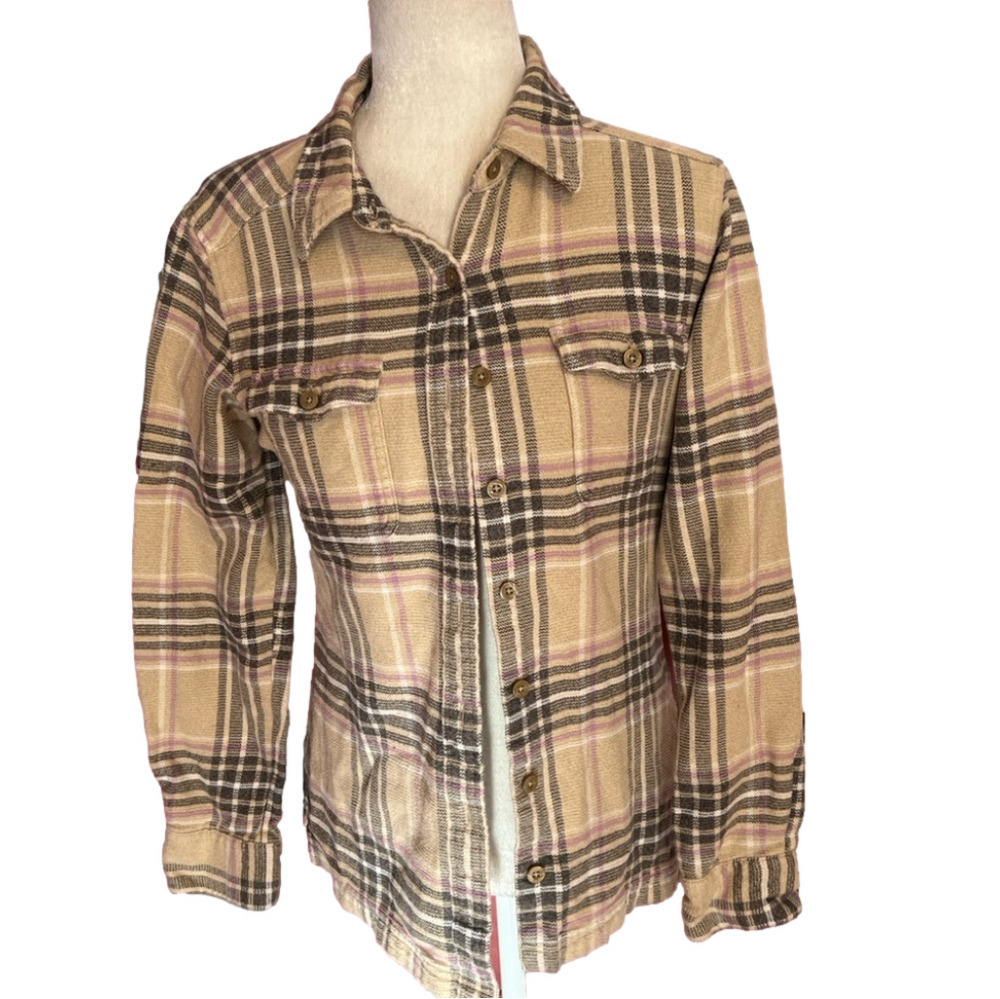 Patagonia Organic Cotton Plaid Button Ladies Size 2